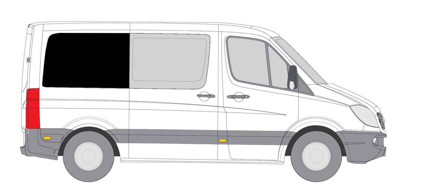 Insulated Cover for Sprinter Rear Quarter Panel - 144 WB - Passenger Side - Ripplewear