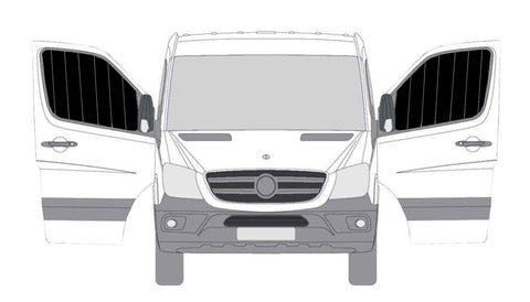 Sprinter Front Window low-E Insulated Pleated Privacy Covers - Driver and Passenger - Ripplewear