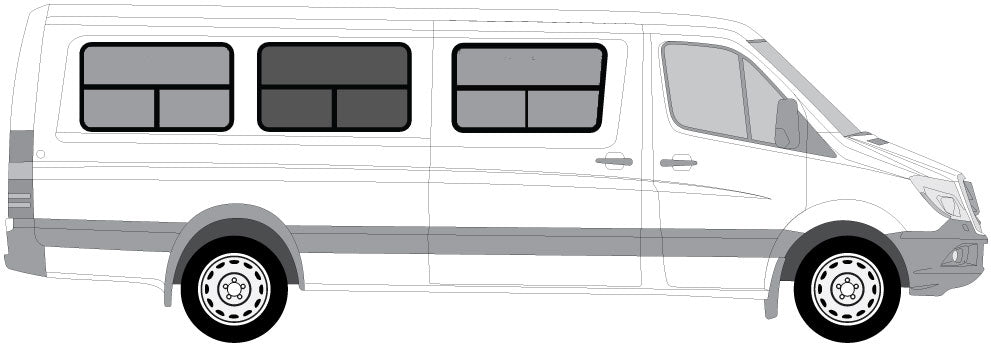 Insulated Windows for CRL Center Panel - 170" WB - Passenger Side - Ripplewear